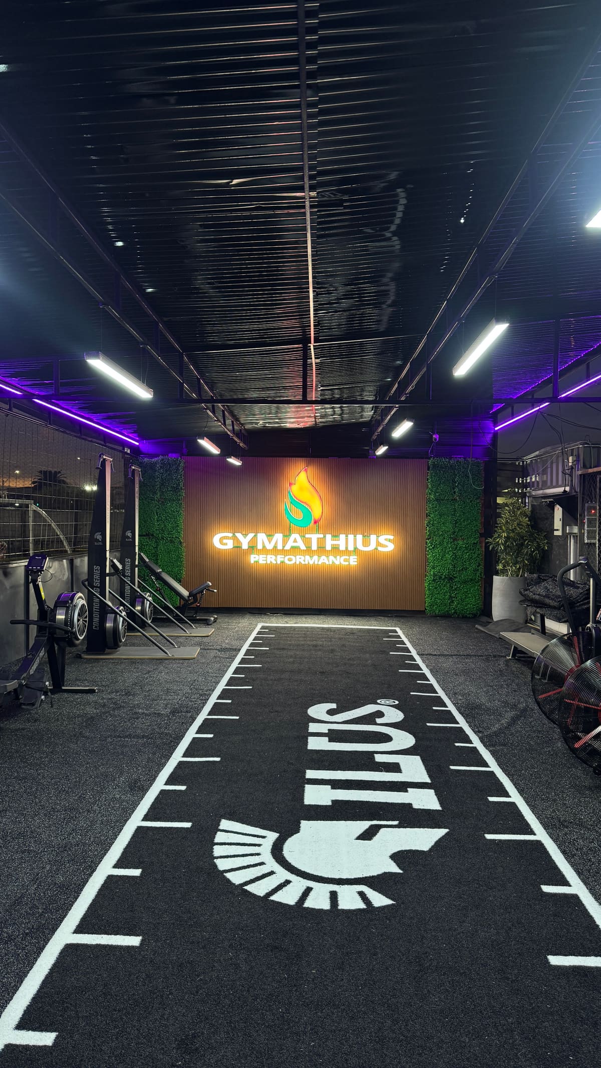 Sala de Gymathius Performance con pista de trineo