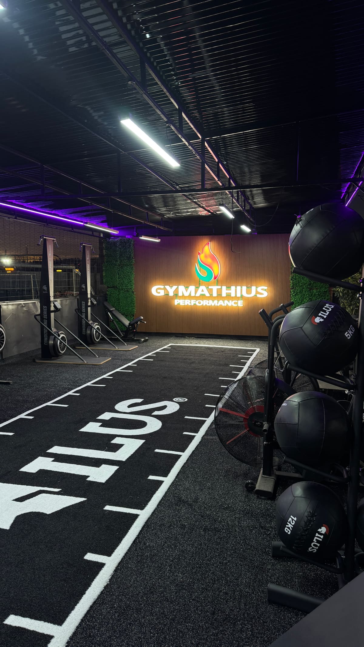 Zona de balones y sala de Gymathius Performance